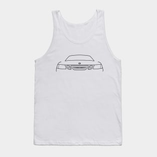 Saab 9-3 classic car black outline graphic Tank Top